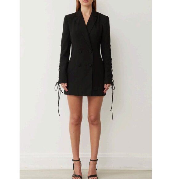 BOSKEMPER REVOLUTION BLAZER/MINI DRESS IN NOIR BLACK SIZE MEDIUM NWT - Picture 1 of 13